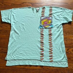 Vintage Disney Winnie Pooh Mint Green Single Stitch 'Unbearable' T-Shirt Sz M